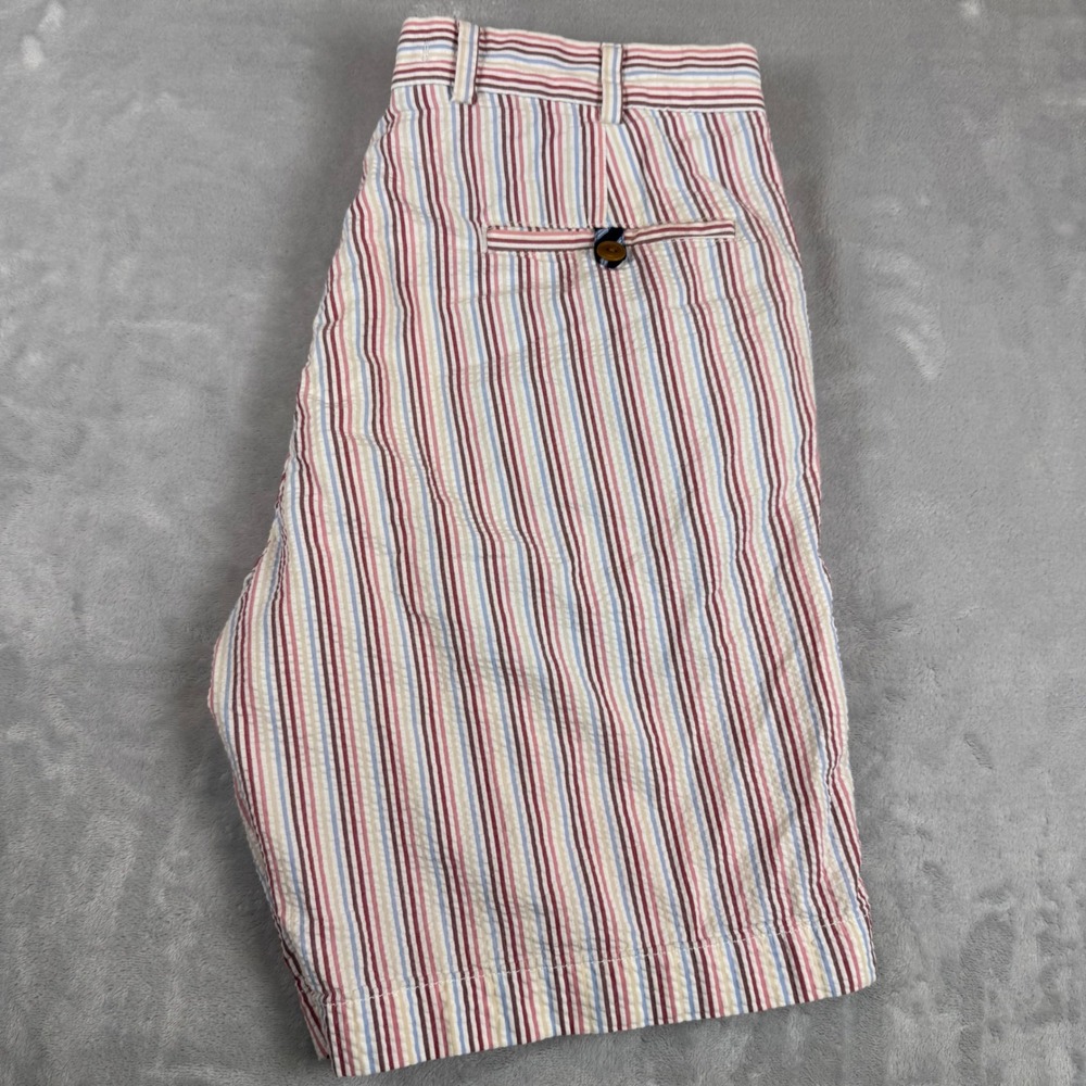 Brooks Brothers Red Fleece Striped Seersucker Shorts Mens Size 34 Multicolor